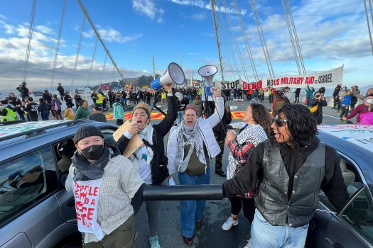 A protest on the Bay Bridge forced westbound lane closures on the Bay Bridge on Thursday morning.