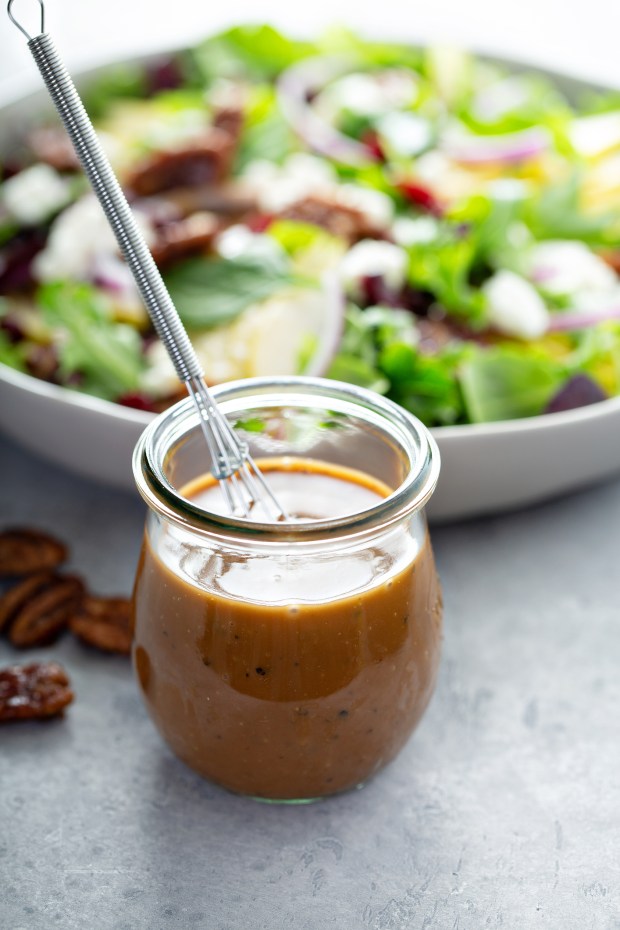 As Thanksgiving side dishes go, what could be more welcome than a crisp green salad -- with an easy, do-ahead vinaigrette. (Getty Images)